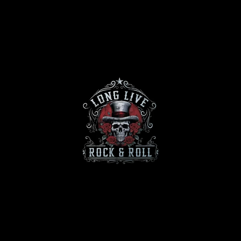 Long Live Rock and Roll Skull Design iPhone Case