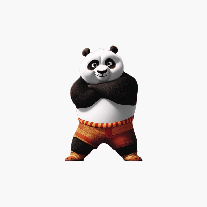 Kung Fu Panda: Animated Character in Martial Arts Pose Cotton Tote Bag