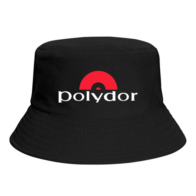 Polydor Records Company Logo with Red Semicircle Design Bucket Hat