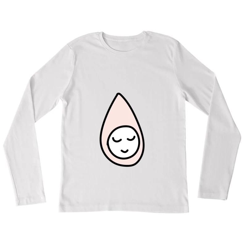 Goutte d'eau avec visage serein Femme Manches Longues T-Shirt
