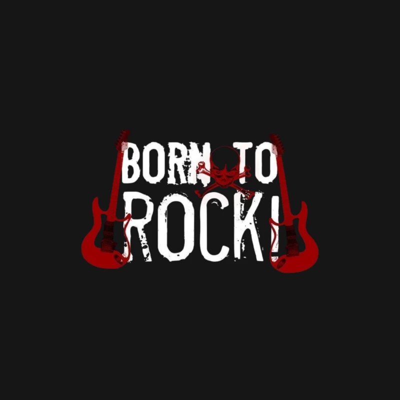 Rock Music Design Featuring Guitars and Skull Male Long Sleeve T-Shirt