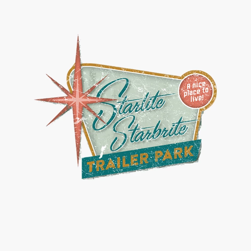 Vintage Starlite Starbrite Trailer Park Sign: Retro Americana Roadside Attraction Cotton Tote Bag
