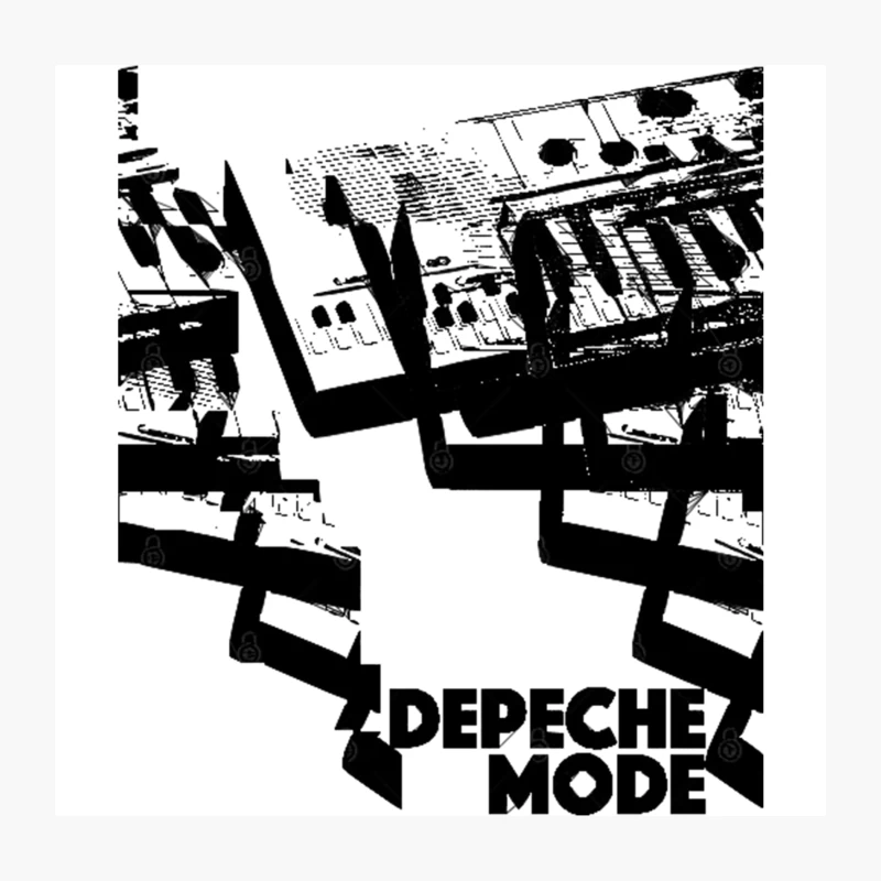 Depeche Mode 80s Original Retro Tribute Artwork Design Throw Pillow