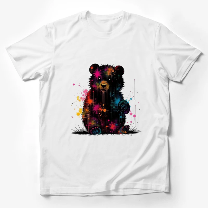 Cosmic Watercolor Teddy Bear Art Male T-Shirt