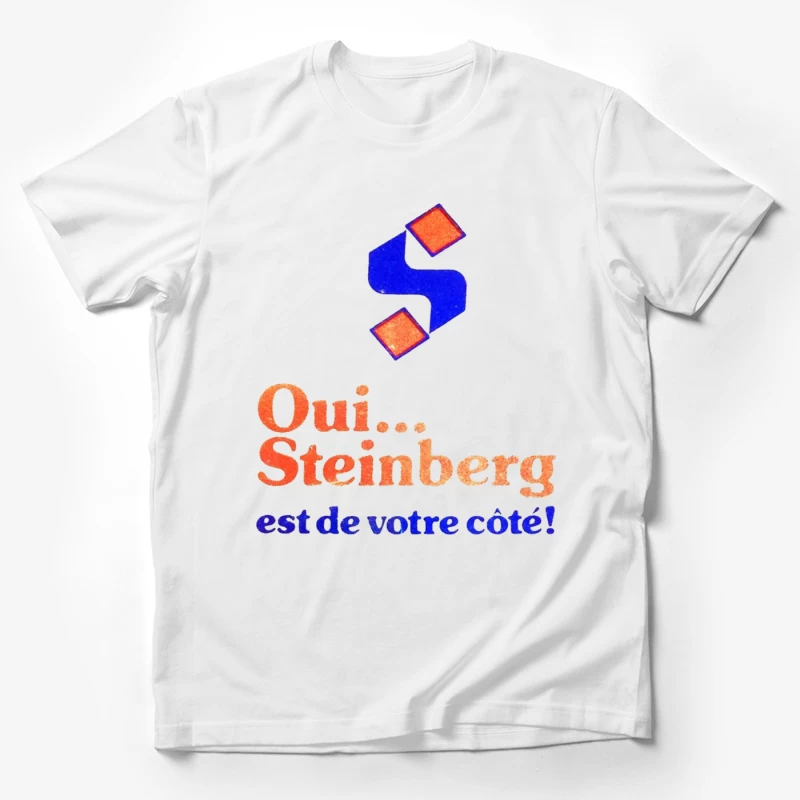 Vintage French Political Campaign Logo for Steinberg Male T-Shirt