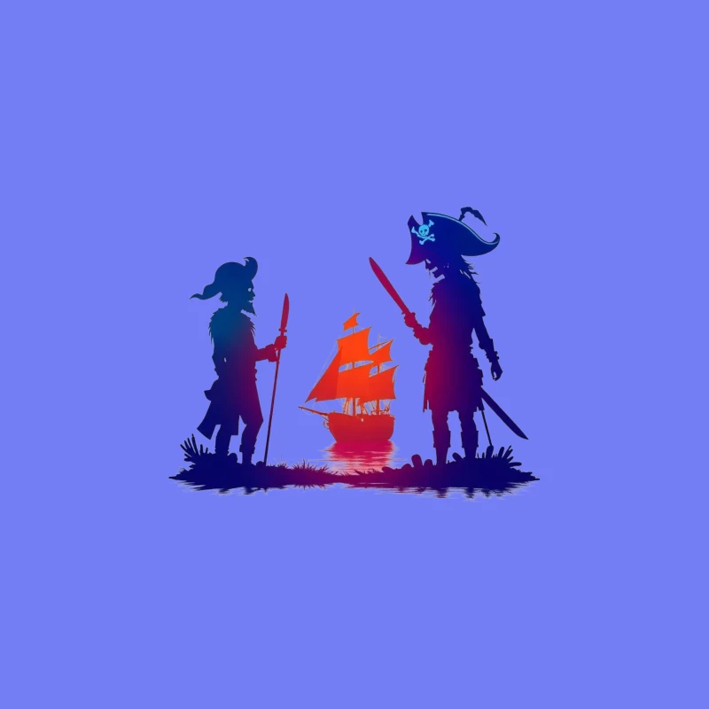 Pirate Ship Silhouette Travel Mug