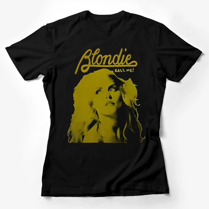 Vintage Blondie "Call Me" Album Cover in Yellow Monochrome Female T-Shirt