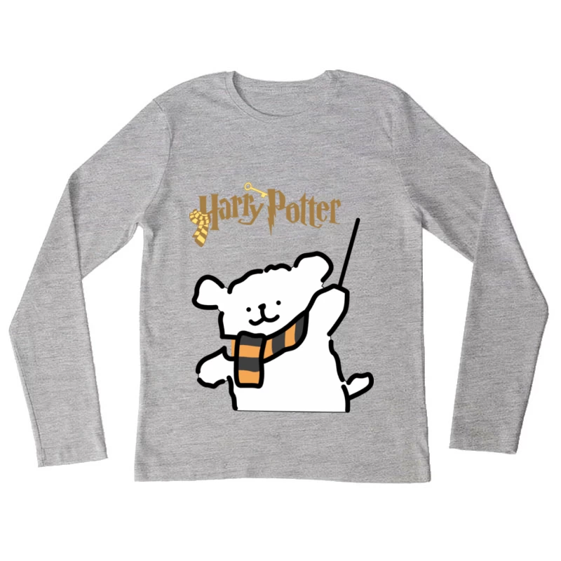 Niedlicher magischer Teddybär mit Zauberstab Damen Langarm T-Shirt