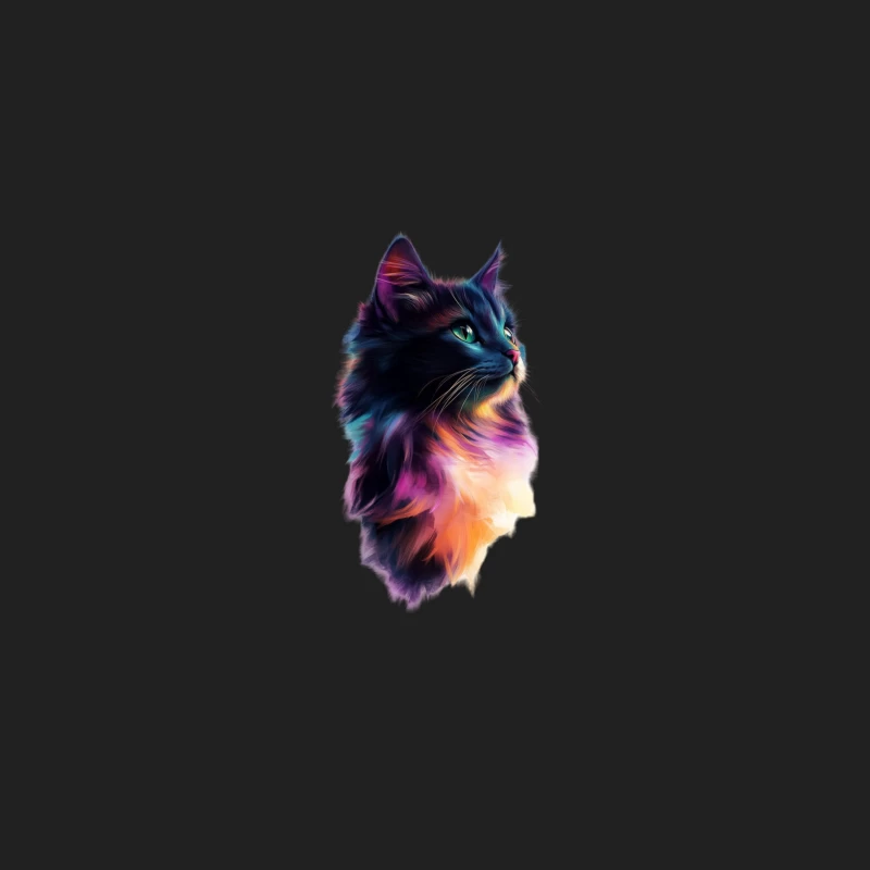 Colorful Cat Profile in Vibrant Digital Art Bucket Hat