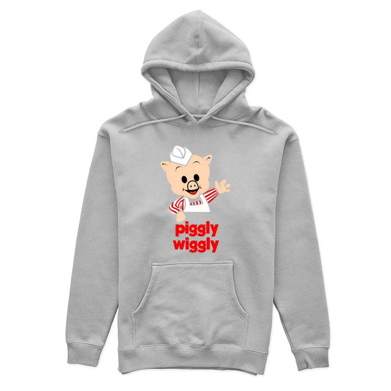 Piggly Wiggly Grocery Store Cartoon Pig Mascot Logo Female Pullover Hoodie