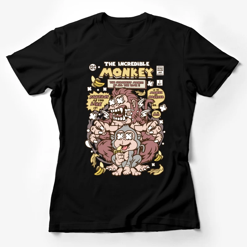 Bande Dessinée du Singe Incroyable Femme T-Shirt