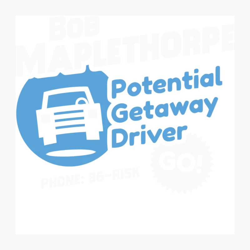 Potential Getaway Driver: Blue Car Logo Design Pin