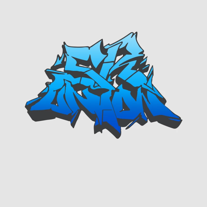 Blaues Graffiti-Design Herren Pullover Hoodie