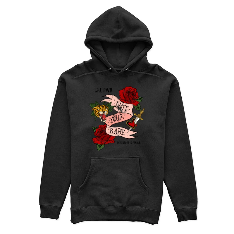 Tatouage d'art classique avec rose et léopard Femme Sweat à capuche