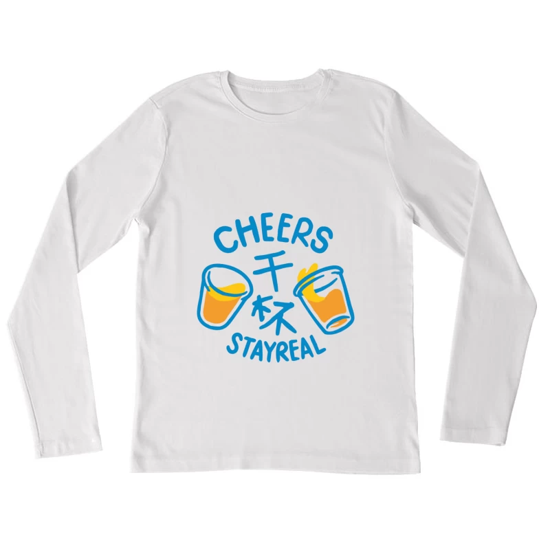 Prost Design mit Gläsern Damen Langarm T-Shirt