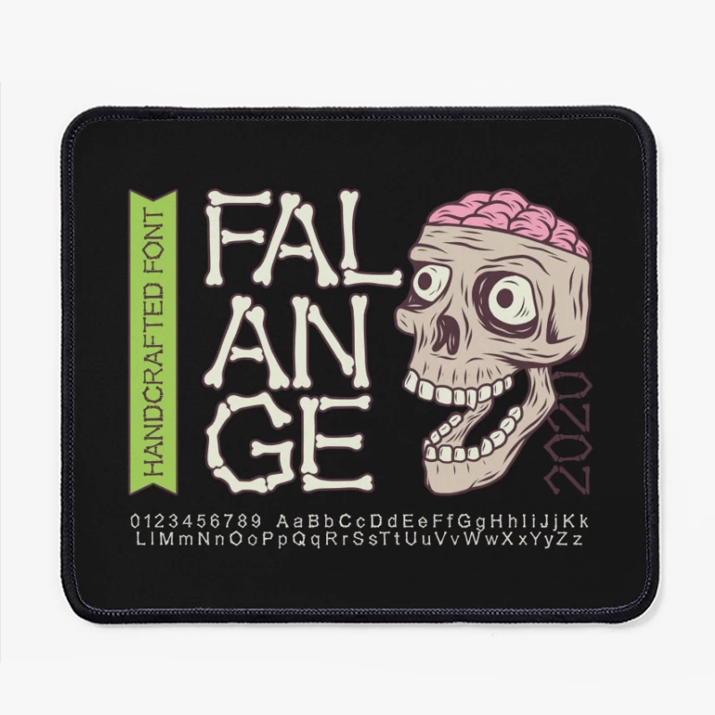 Handcrafted Skull Font Design Mouse Pad