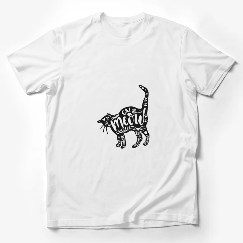 Illustration artistique de chat avec texte Homme T-Shirt