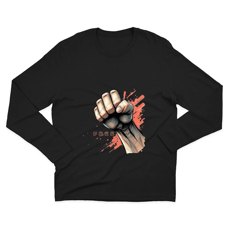 Raised Fist Symbol of Freedom and Resistance Male Long Sleeve T-Shirt