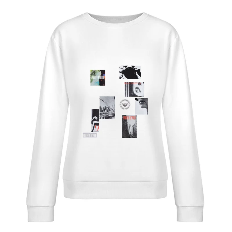 Emporio Armani Modemagazin-Collage Damen Pullover Sweatshirt
