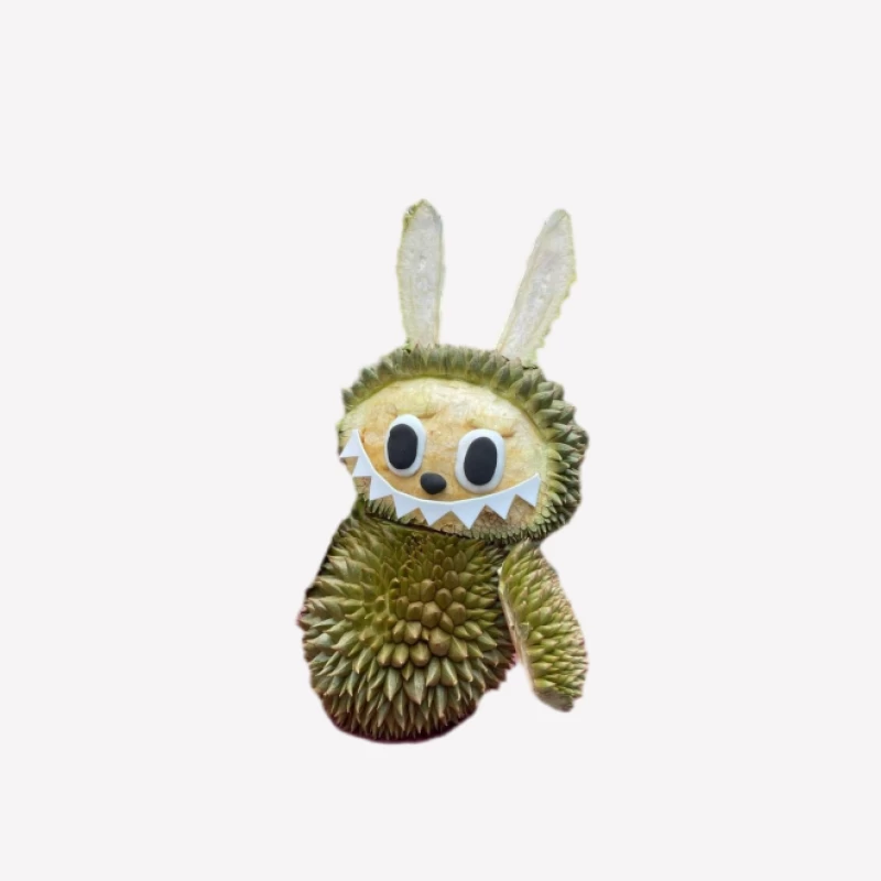 Kreatives Durian-Kunstwerk mit Hasenelementen Herren T-Shirt