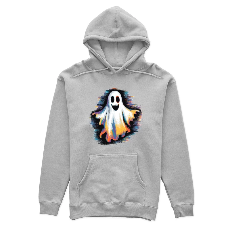 Colorful Spooky Ghost Halloween Illustration Female Pullover Hoodie