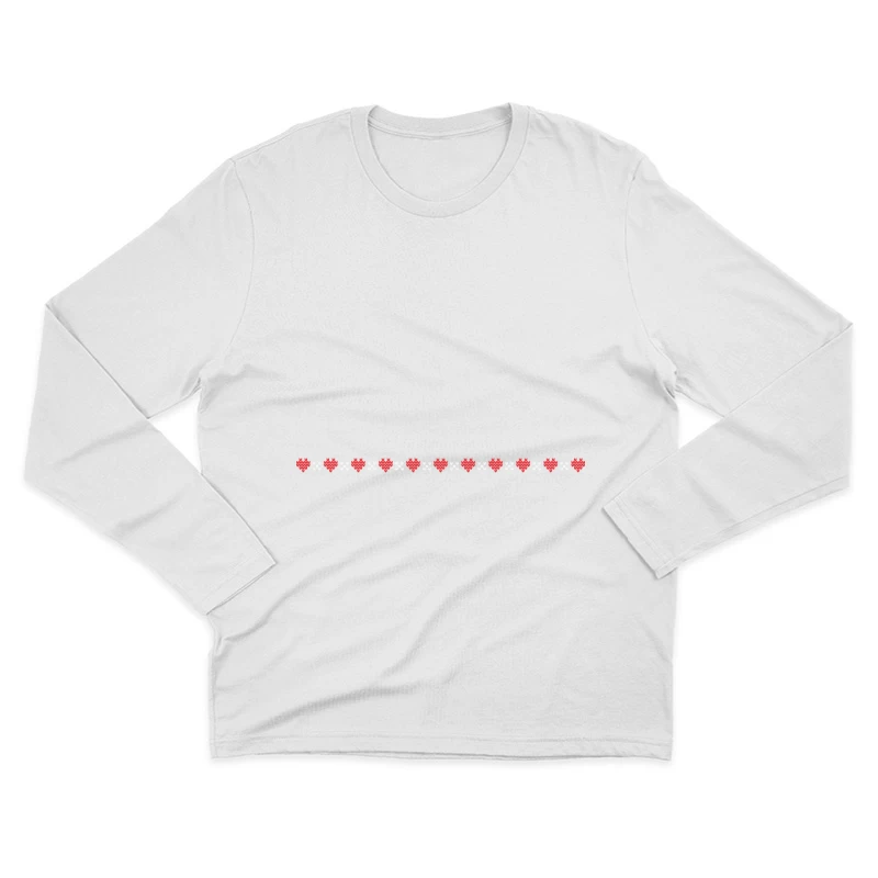 Motif de coeur pixelisé Homme Manches Longues T-Shirt