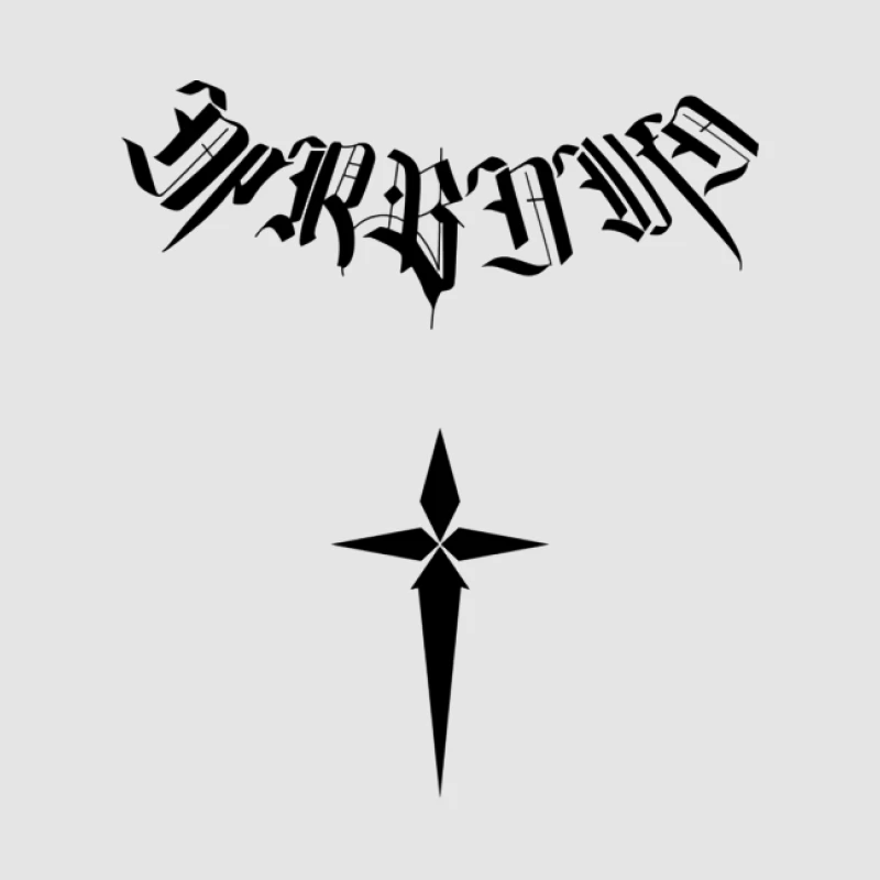 Gotische Schrift und stilisiertes Kreuz Herren Pullover Hoodie