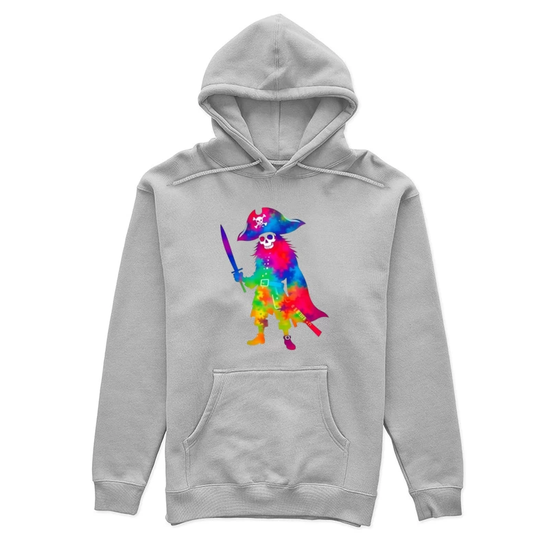 Colorful Pirate Skeleton with Sword Female Pullover Hoodie