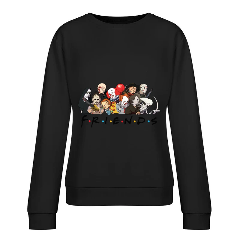 Horror Characters Parodying Friends Female Pullover Sweatshirt