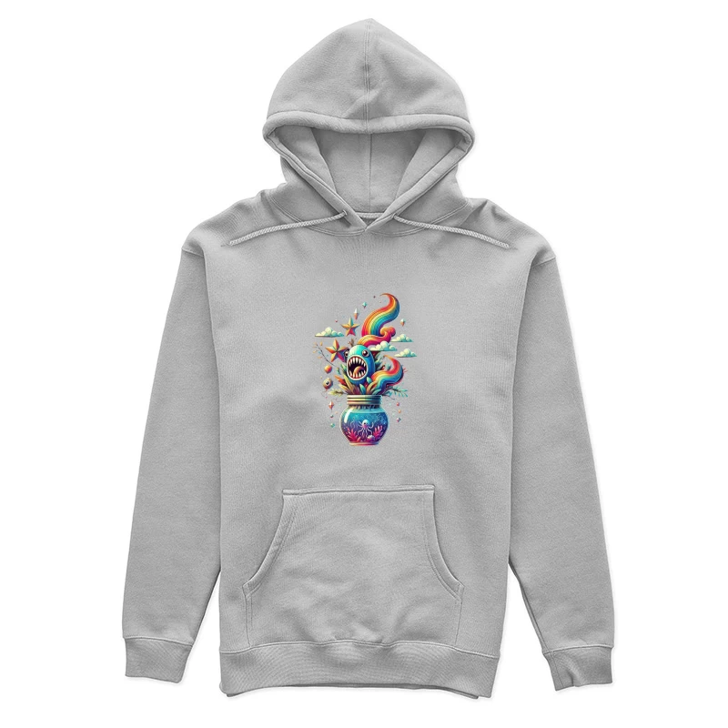 Whimsical Rainbow Sea Monster in a Magical Glass Jar Female Pullover Hoodie