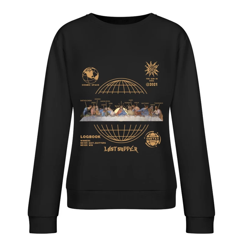 Das letzte Abendmahl im Weltraum Damen Pullover Sweatshirt