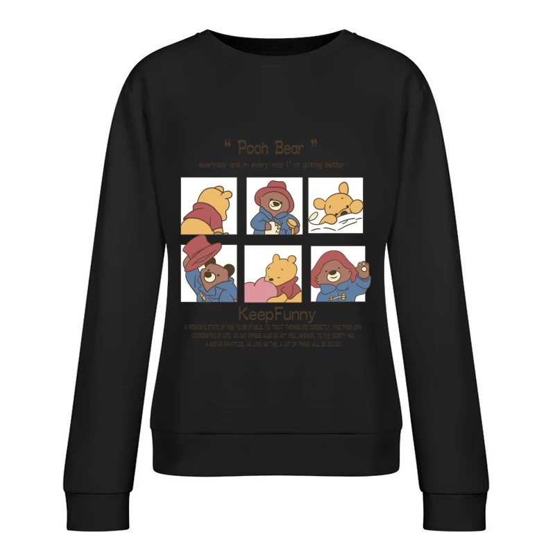Niedliche Bärenillustration mit motivierendem Zitat Damen Pullover Sweatshirt
