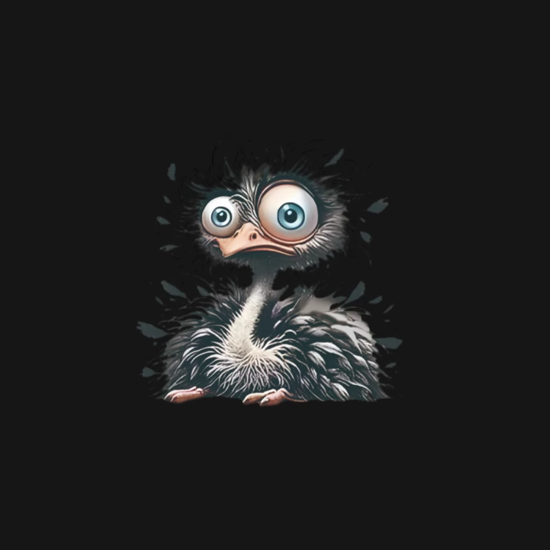 Verwirrter Vogel mit großen Augen Damen Langarm T-Shirt