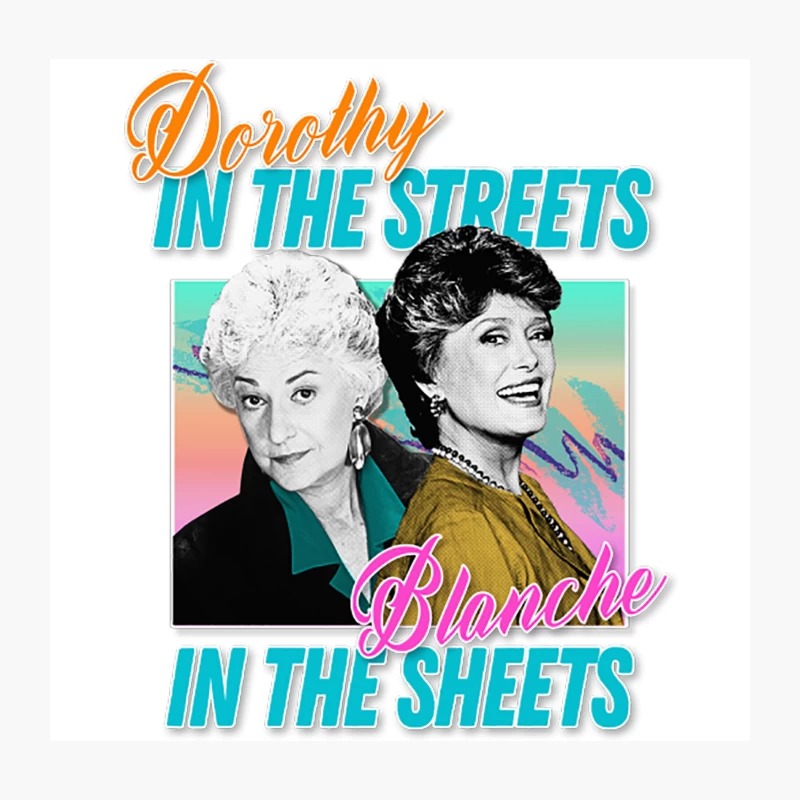 Dorothy In The Streets Blanche In The Sheets Graphic Design 80s Style Hipster Statement Throw Pillow
