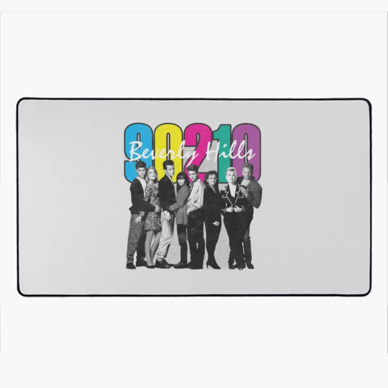 Beverly Hills 90210 Retro TV Show Cast Photo with Colorful Logo Desk Mat