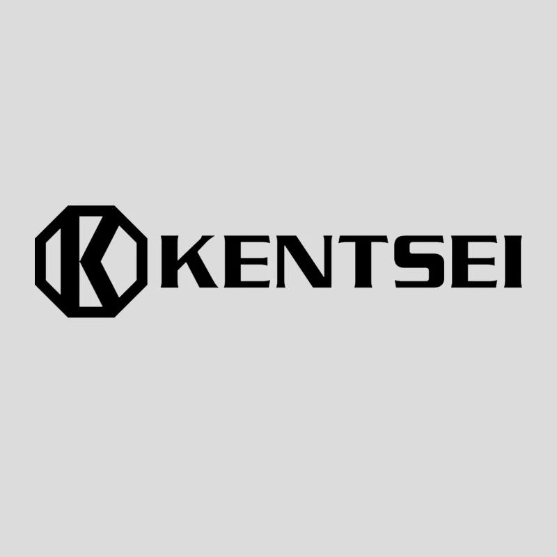 Kensei Black and White Geometric Brand Logo Baseball Cap