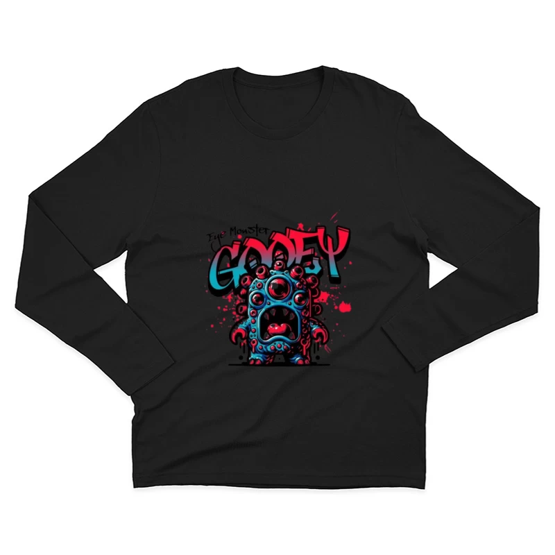 Eye Monster Graffiti Character in Urban Art Style Male Long Sleeve T-Shirt