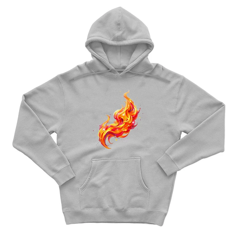 Vibrant Watercolor Fire Flame Art Male Pullover Hoodie