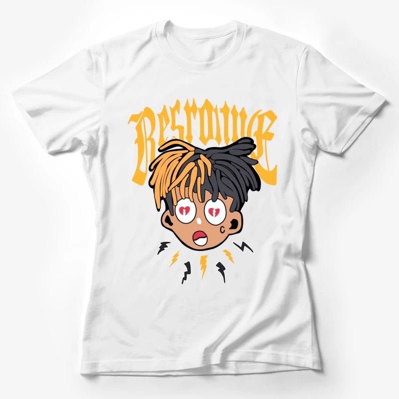 Cartoon-Gesicht mit Herzaugen Damen T-Shirt