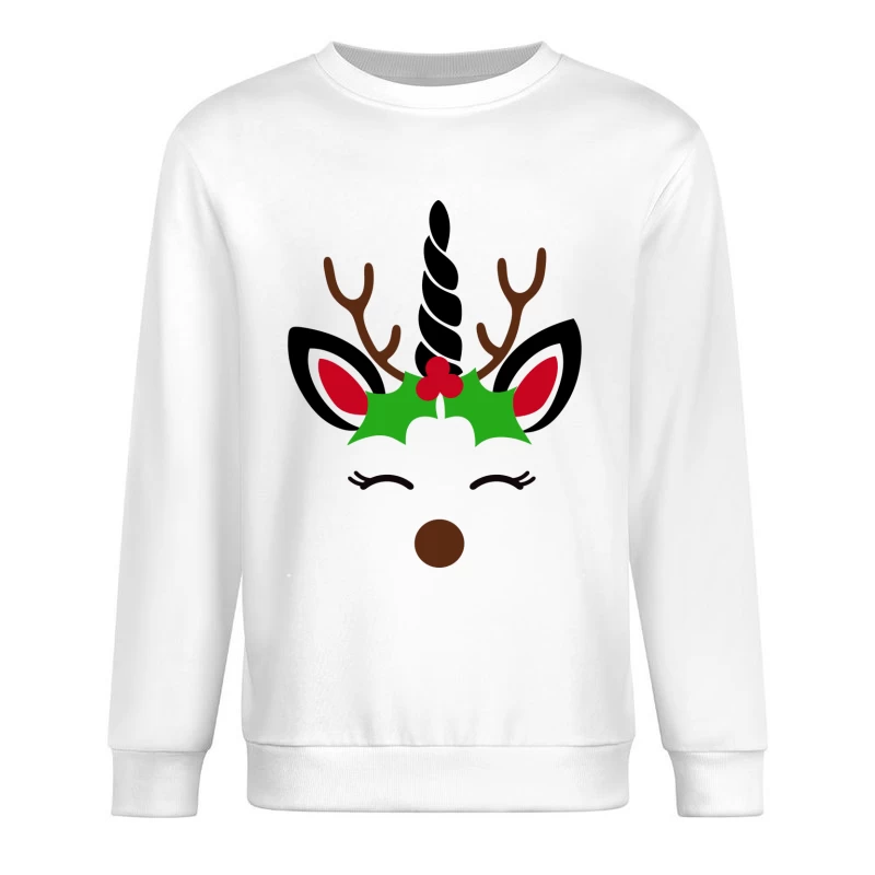 Licorne de Noël avec bois de renne Homme Sweat-shirt à enfiler