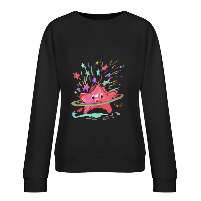 Étoile joyeuse avec étoiles colorées Femme Sweat-shirt à enfiler