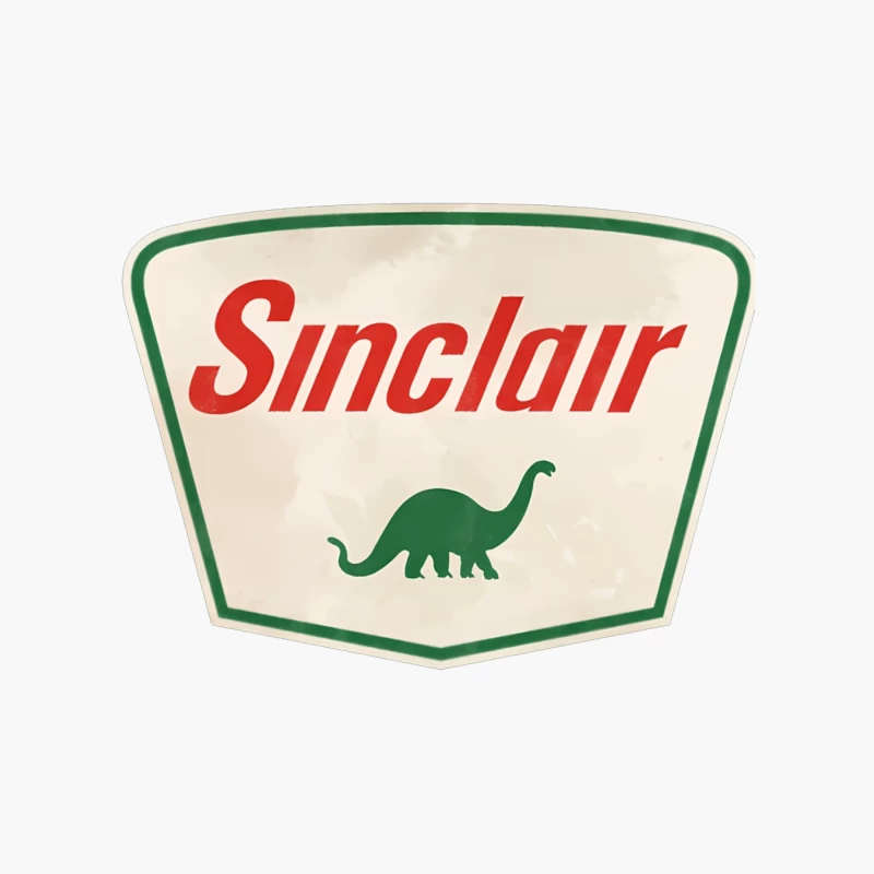 Vintage Sinclair Oil Company Logo with Green Dinosaur Cotton Tote Bag