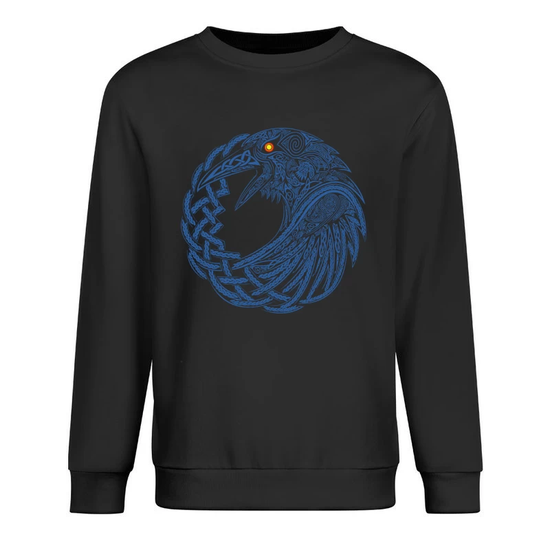 Intricate Celtic Knotwork Raven Illustration Male Pullover Sweatshirt