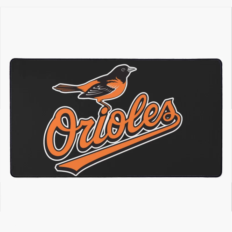 Baltimore Orioles MLB Baseball Team Logo with Orange Bird Mascot Desk Mat