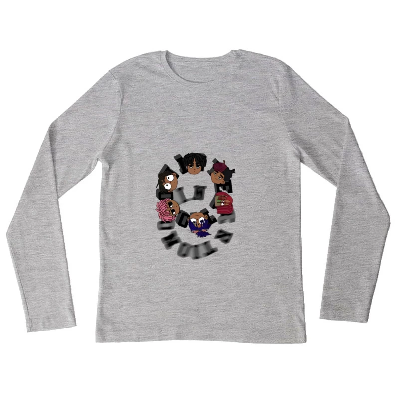 Personnages de dessin animé en cercle artistique Femme Manches Longues T-Shirt