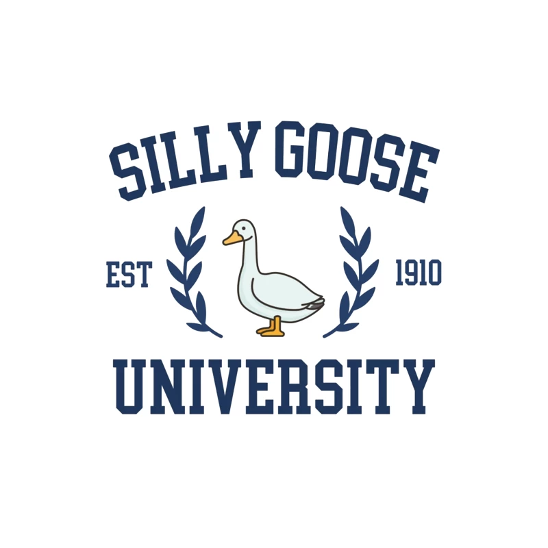 Silly Goose University Vintage-Style Logo Design Tapestry