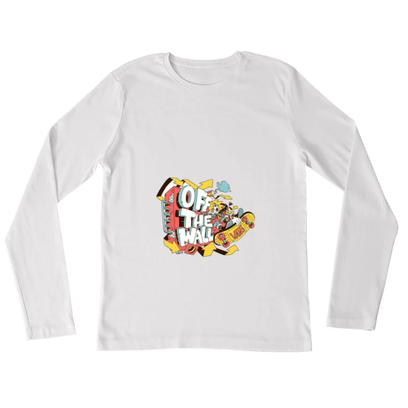 Vans Off The Wall Skateboard Design Damen Langarm T-Shirt