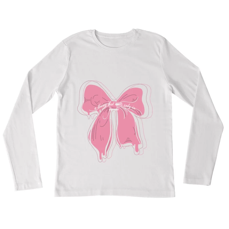 Rosa Schleife mit tropfendem Effekt Damen Langarm T-Shirt