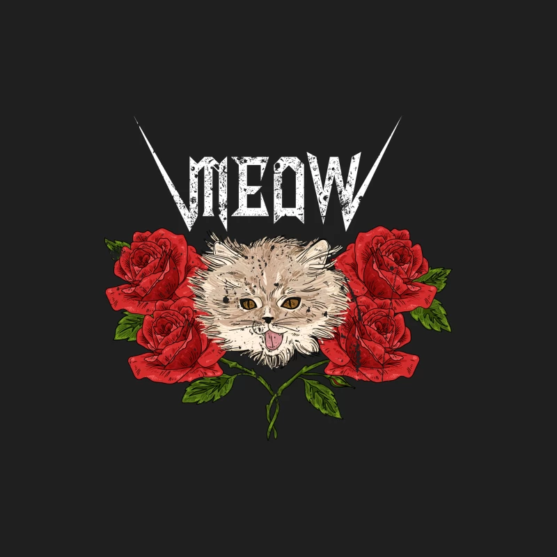 Chat Heavy Metal avec Roses Homme Débardeur