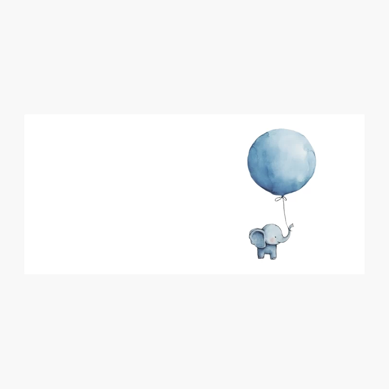 Cute Baby Elephant with Blue Balloon: Watercolor Nursery Illustration Coffee Mug